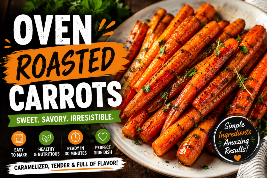 Oven Roasted Carrots: The Ultimate Guide to a Perfect, Caramelized Side Dish Crispy oven roasted carrots on a plate with caramelized edges, fresh herbs, and bold text highlighting an easy healthy side dish recipe.
