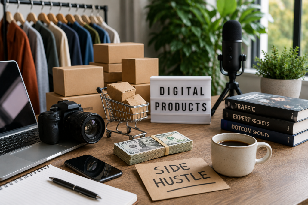 Weird Wealth concept showing creative income ideas, digital products, side hustles, and unconventional ways to make money in 2026